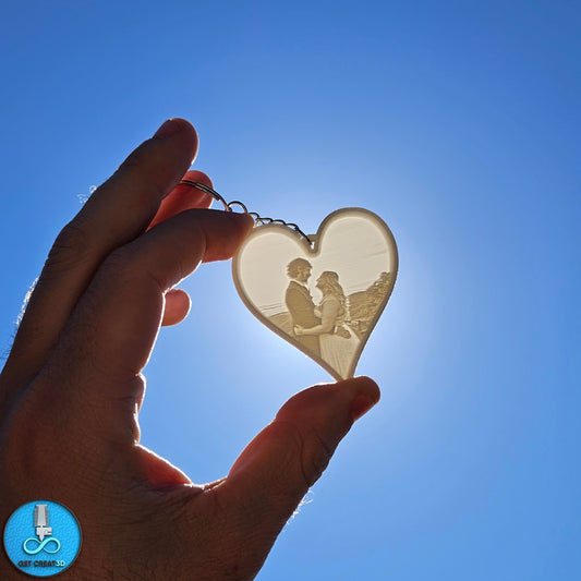 Radiant Love: Personalised Heart Lithophane Keychain