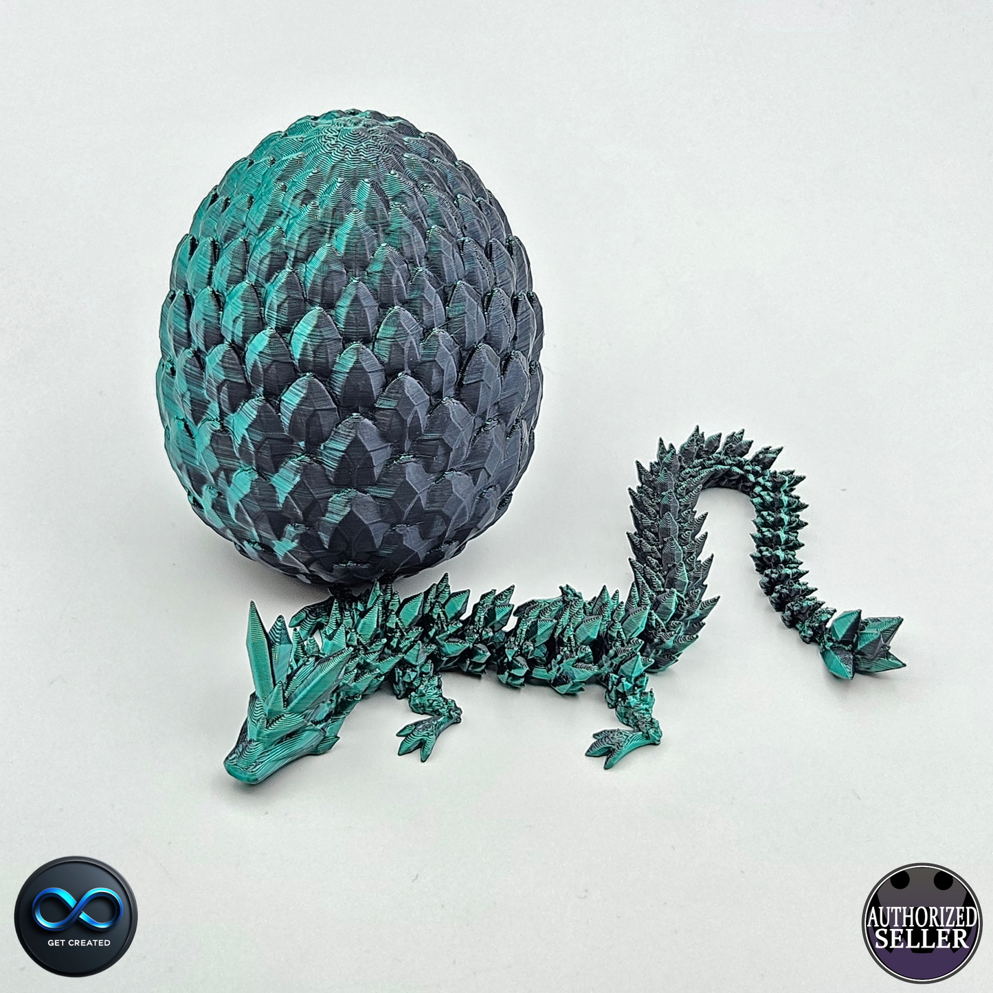 Crystal Dragon And Dragon Scale Egg - Medium