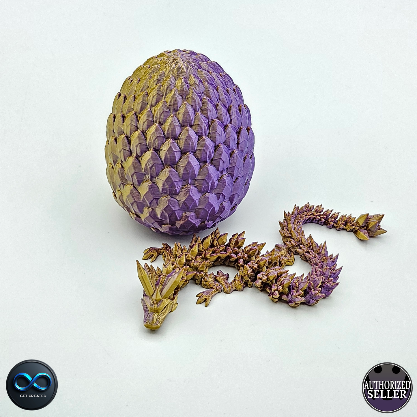 Crystal Dragon And Dragon Scale Egg - Medium