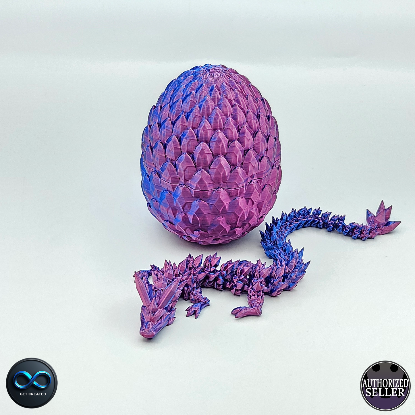 Crystal Dragon And Dragon Scale Egg - Medium