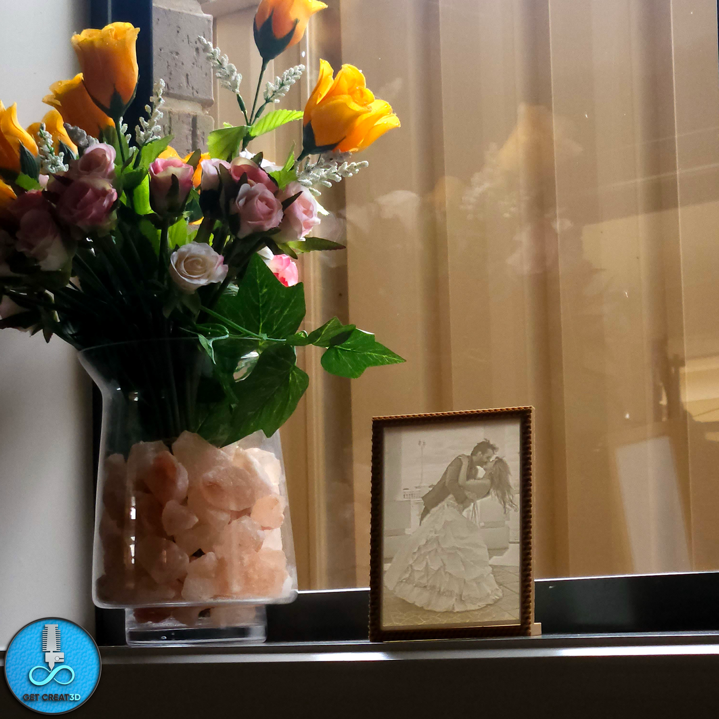 Eternal Glow: 8.7 x 12.7cm Personalised Lithophane + Window Sill Frame